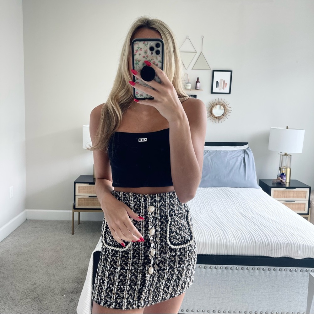 Verge Girl Black and White Mini Skirt
